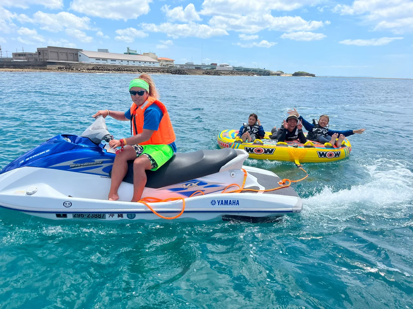 沖縄 宜野湾 青の洞窟 ダイビング＋サウンドパラセーリング＋絶叫マリンスポーツ2点 × 絶叫クルーズ 予約＜3大アクティビティ＞