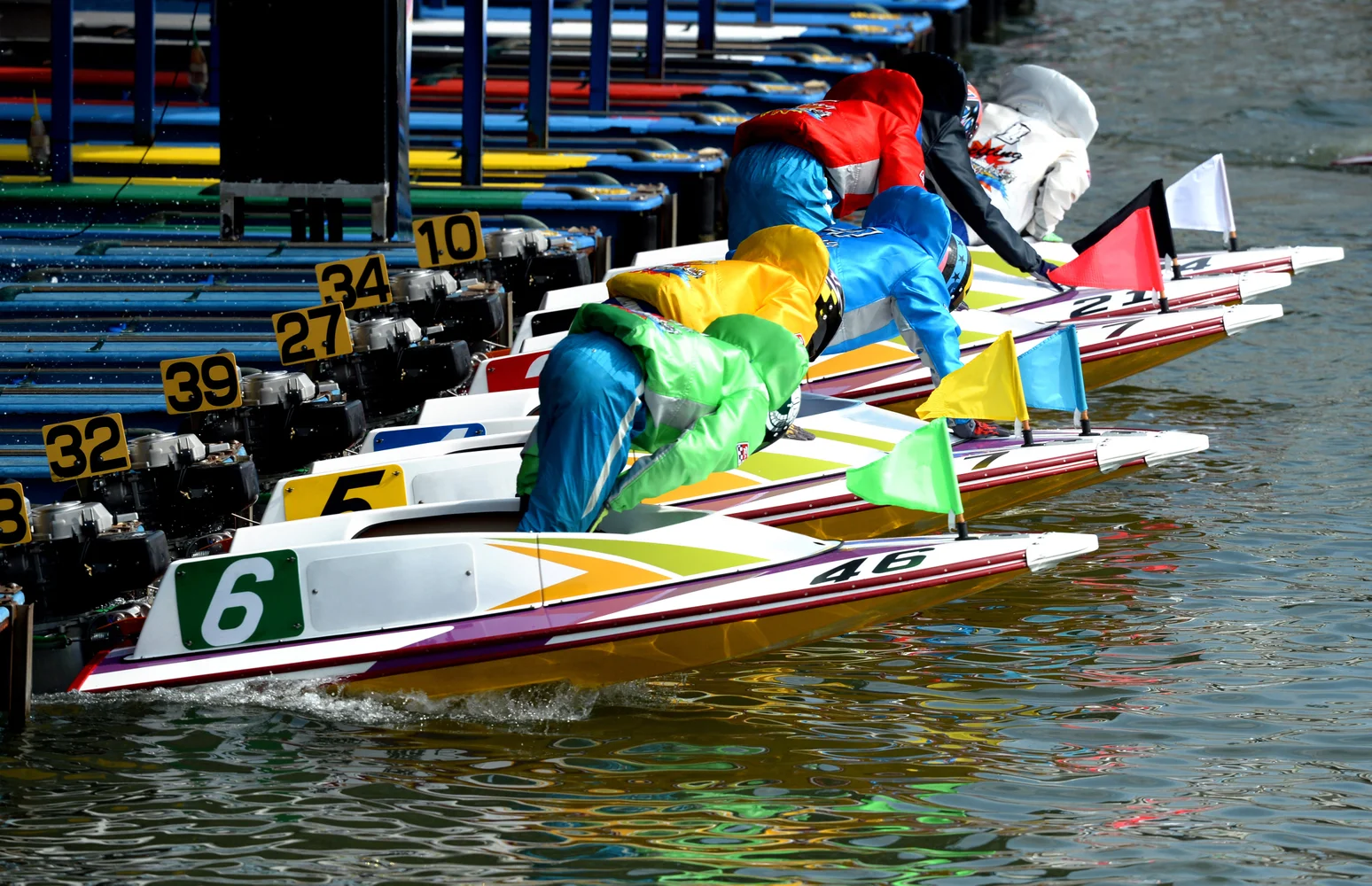 Japan Speedboat Racing at Lake Hamana, Shizuoka Prefecture