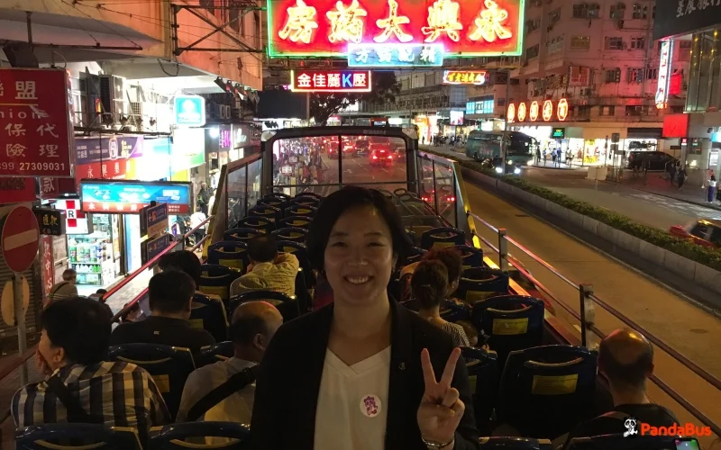 香港 オープントップバス 九龍と香港の夜景ツアー ＜日本語ガイド＞