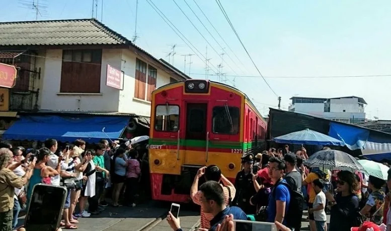 タイ バンコク発 メークロン線路市場＋ワットパクナム＋世界遺産アユタヤ遺跡観光＜日本語ガイド／ボート乗船＆象との触れ合い＞by Panda Bus Bangkok