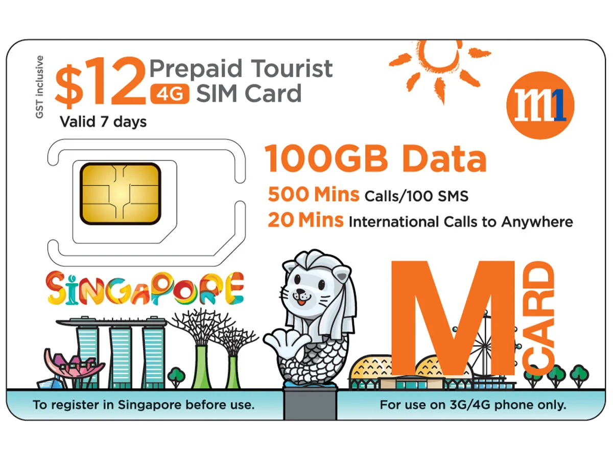 M1 Tourist SIM Card Singapore – Prepaid 4G Card (Changi Airport Pickup Available)