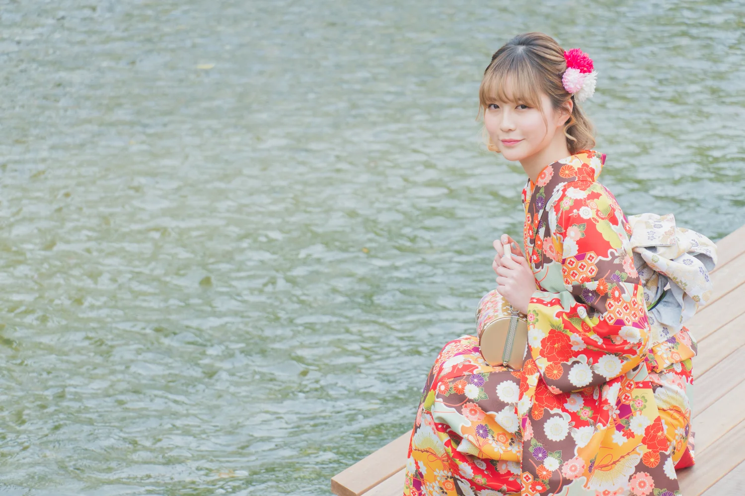 Wear colorful Japanese Furisode kimono in Kyoto!