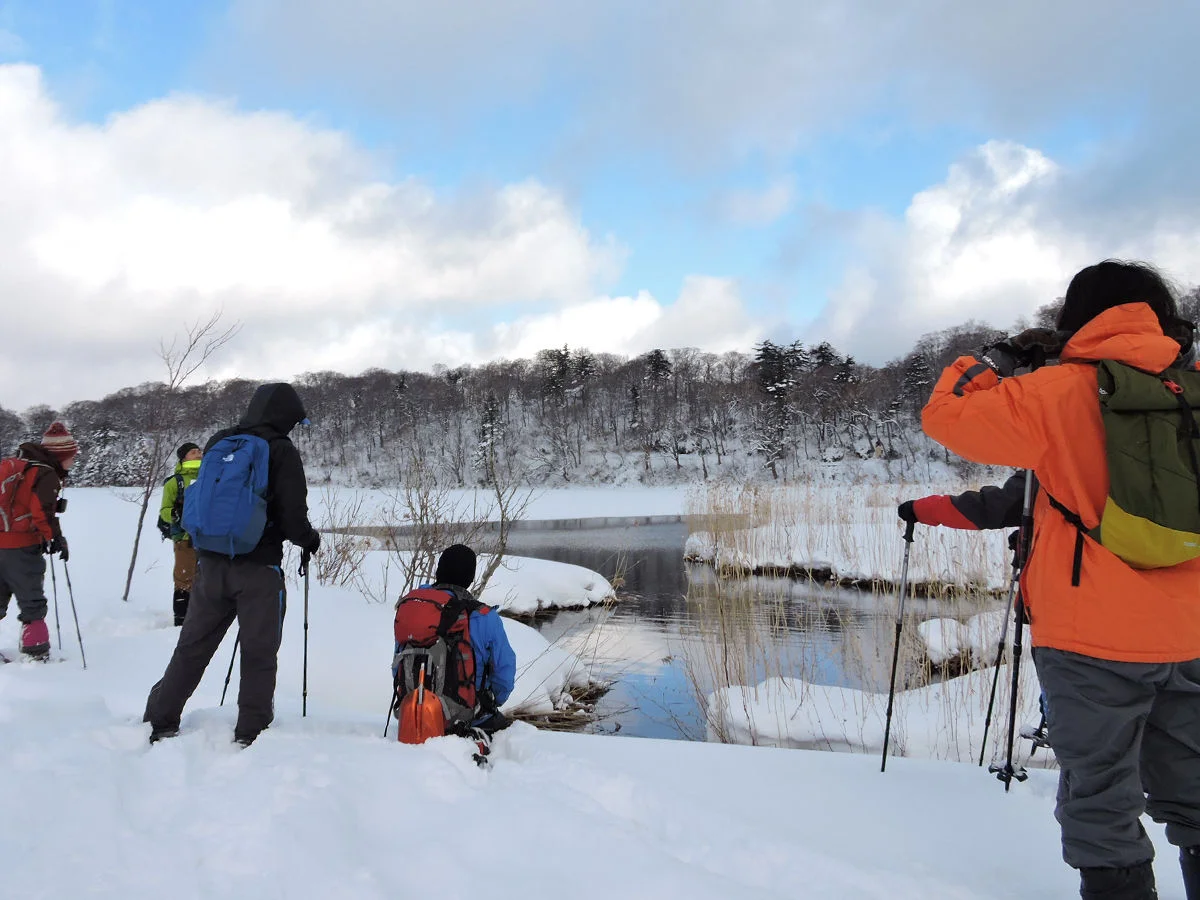 Hachimantai Snowshoe Trekking Tour and Goshogake Onsen Visit