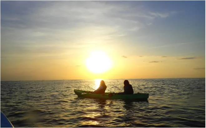 Sunset Sea Kayak Cruise in Yomitan, Okinawa