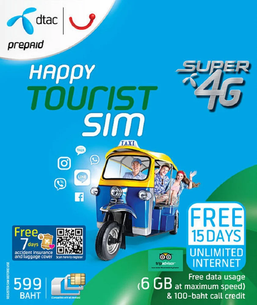 Thailand SIM Card – 4G Happy Tourist (Phuket Pickup)