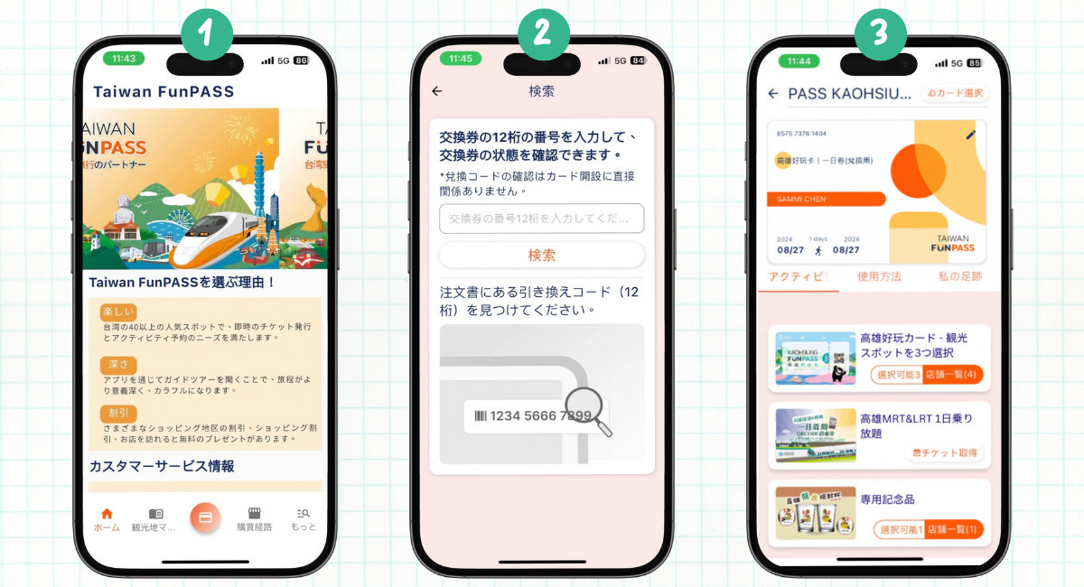 台湾 高雄おもしろカード（Kaohsiung FunPASS）1日券  予約